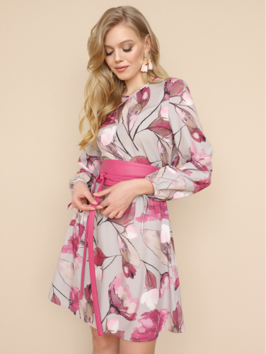 платье АВРОРА розовые цветы