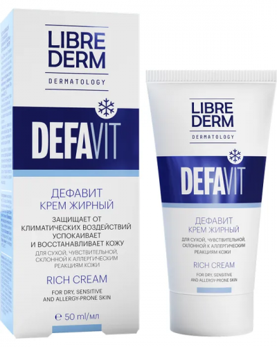 LIBREDERM ДЕФАВИТ (DEFAVIT) восстанавливающий и успокаивающий витаминный крем жирный 50 мл