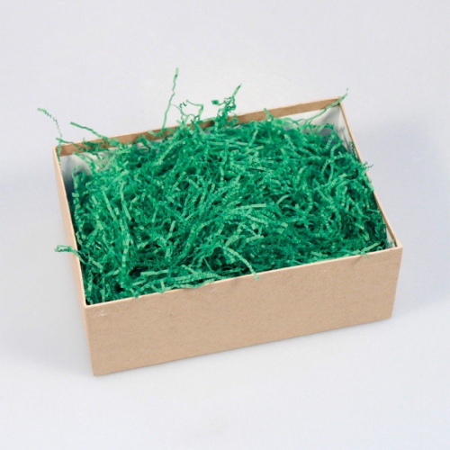 Зелёный наполнитель для упаковки подарков (стружка из бумаги) 