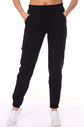 Стильные черные женские брюки на резинке - ИВГрадТрикотаж