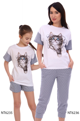 Домашний костюм с котенком, может использоваться в качестве пижамы - Натали 37