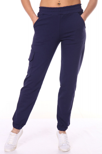 Стильные женские брюки на резинке цвета индиго - ИВГрадТрикотаж