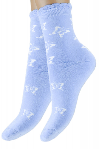 Махровые женские носочки с принтом в виде бабочек - Para socks