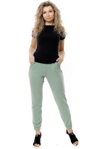 Женские брюки фисташкового цвета, с 2мя потайными карманами - NSD стиль