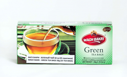 ВАГХ БАКРИ-Зеленый чай 50г(25пак)/WAGH BAKRI- Green tea 50g(25 bags)