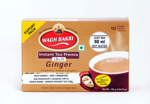 ВАГХ БАКРИ-Растворимый чай с имбирем 140г(10 пак)/WAGH BAKRI- Ginger instant tea 140g