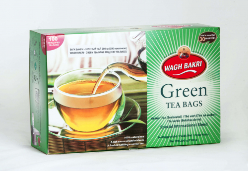 ВАГХ БАКРИ-Зеленый чай 200г(100пак)/WAGH BAKRI- Green tea 200g(100 bags)