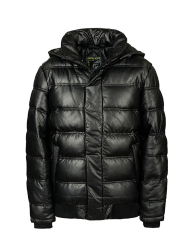 Куртка зимняя мужская Merlion Рубен-3 экокожа (черный)