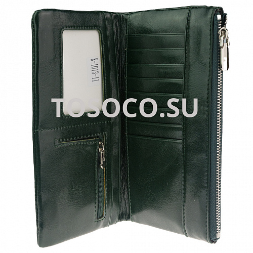 k-1013-11 green кошелек женский экокожа 9х19х2