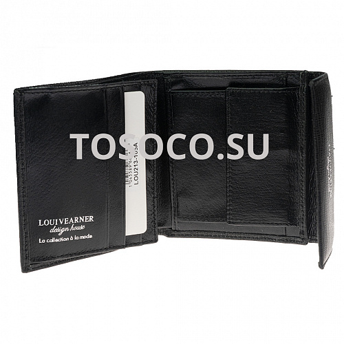 lou213-105a black кошелек LOUI VEARNER натуральная кожа 10х10х2