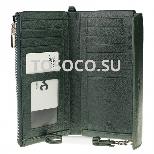j-1017-11 green кошелек SMC натуральная кожа 10х20х2