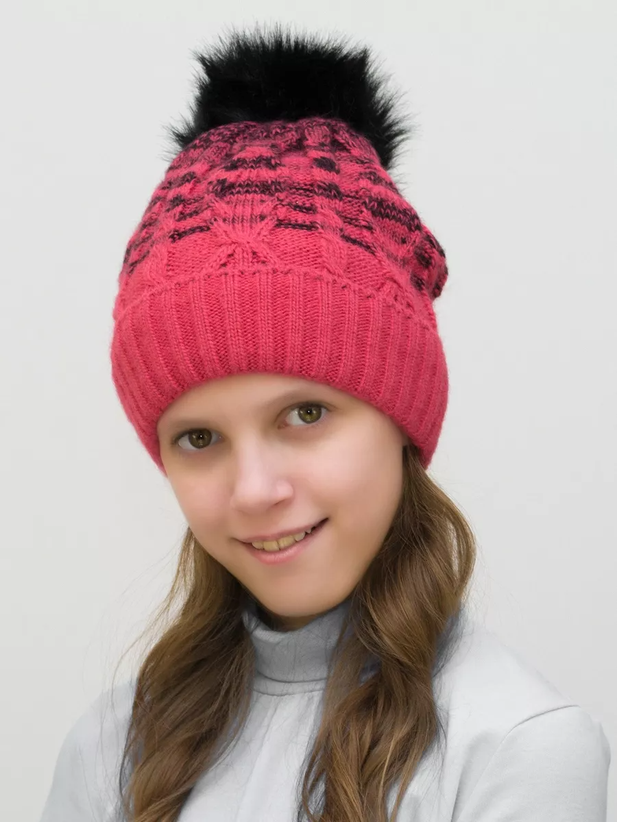 Шапка зимняя Гетта (Цвет красный), размер 52-54, шерсть 30%