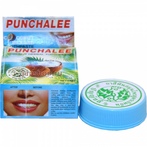 Punchalee Coconut Herbal Toothpaste Растительная зубная паста с кокосом, 25 гр (8857200087643)