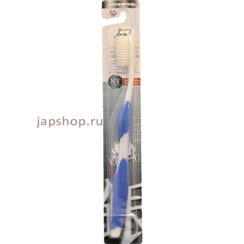 Nano Silver Toothbrush Зубная щетка c наночастицами серебра, сверхтонкой двойной щетиной, средней жесткости, стандартная чистящая головка, прямая ручка (8809115160249)