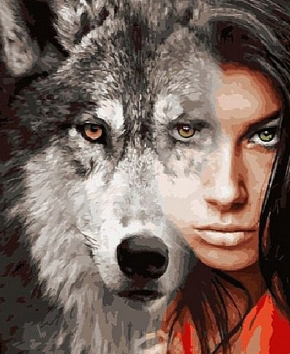 GX 36402 Девушка и волк