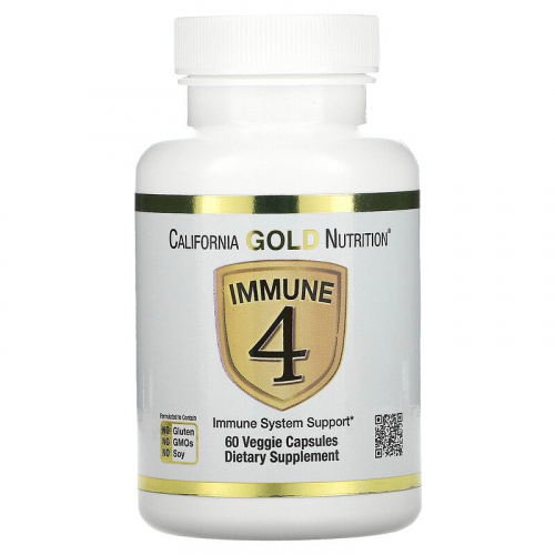 California Gold Nutrition, Immune 4, средство для укрепления иммунитета, вегетарианские капсулы
