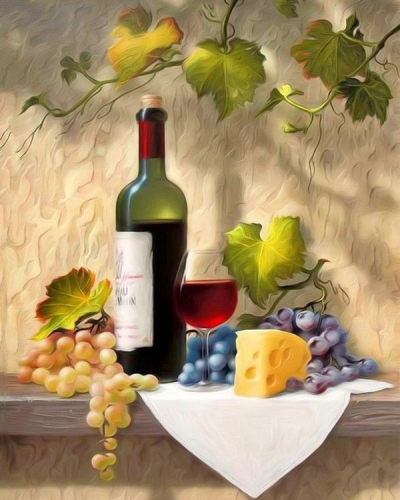 Вино, сыр и фрукты