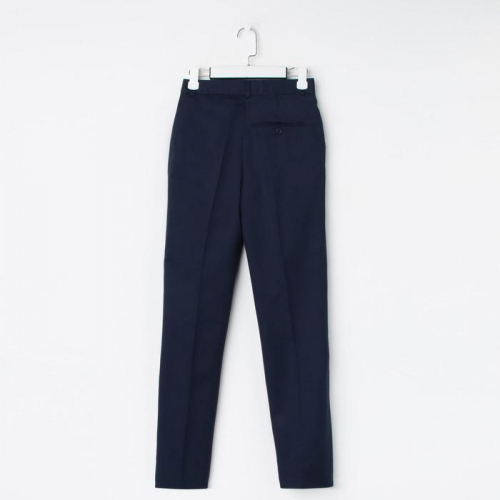 Школьные брюки для мальчика (зауженные, с заниженной посадкой), цвет тёмно-синий, рост 128 см (32/S)