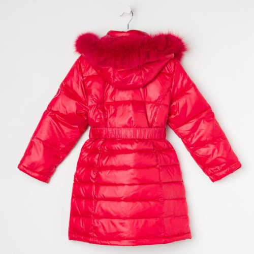 Пальто для девочки, цвет малиновый, рост 110