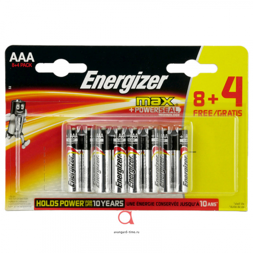 ENERGIZER MAX LR3, алк.пал.E92/AAA (блистер 12шт.) (цена за 1 батарейку)
