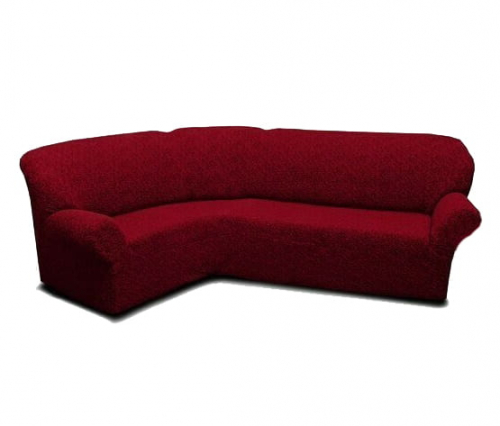 Чехлы на угловой диван Жаккард без оборки Красный 100-06