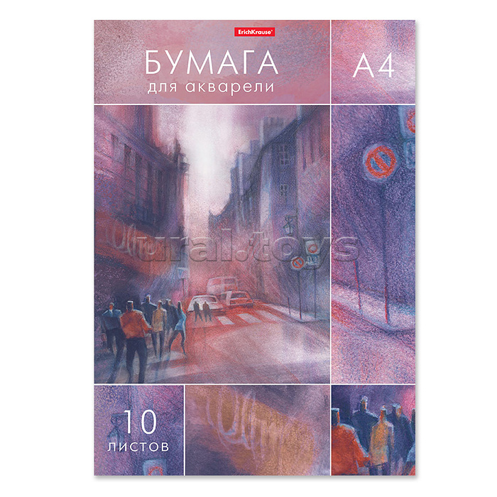 Бумага для акварели 10 л. А4, в папке