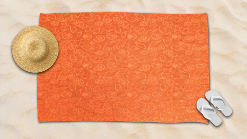Полотенце махровое жаккард Amore Mio Sea, оранжевый, 100*145 см (tr-104143)