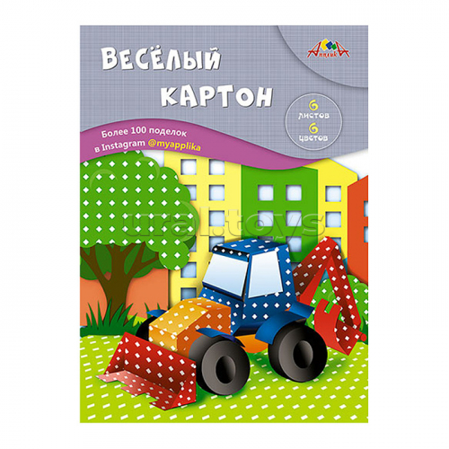 Картон цветной двусторонний А4 6цв. 