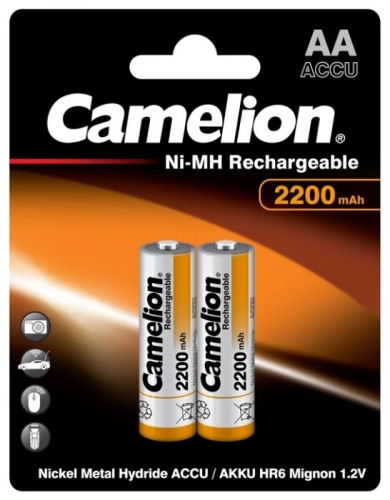 Аккумулятор AA Camelion 2200 mAh BL2 (2/24)