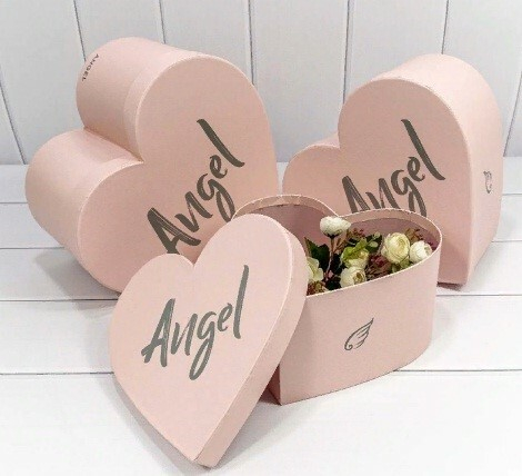 Набор подарочных коробок 3 в 1 сердце 29*28*16 см Angel розовый 440808р