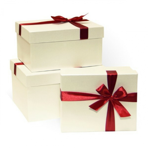 Набор подарочных коробок 3 в 1 прямоугольник 23*19*13 см Пеоламутр