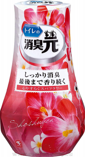 KOBAYASHI Shoshugen for Toilet Spa Flower Жидкий дезодорант для туалета, с расслабляющим ароматом спа-цветов, 400мл. 1/16