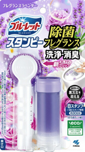 KOBAYASHI Bluelet Stampy Lavender Дезодорирующий очиститель-цветок для туалетов, с ароматом лаванды, 28г. 