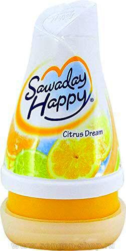 KOBAYASHI Sawaday Happy Citrus Dream Освежитель воздуха для комнаты, с сочным ароматом апельсина и сахарной пудры, 150г. 1/18