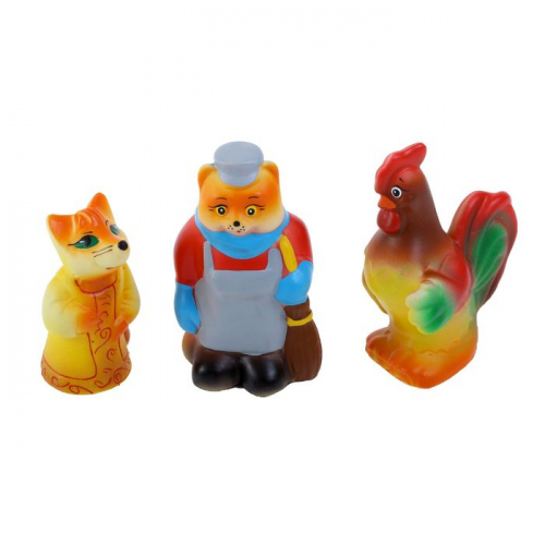 Набор резиновых игрушек «Кот, лиса и петух»