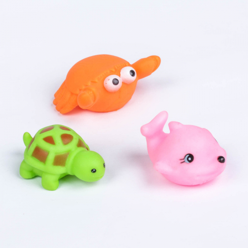 Набор резиновых игрушек для игры в ванной «Морские животные», 6 шт., виды СЮРПРИЗ
