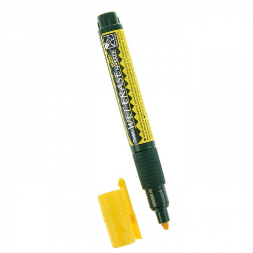 Маркер меловой Pentel Wet Erase Marker 2.0/4.0 мм (стирающийся для черной и зеленой доски, стекла), желтый
