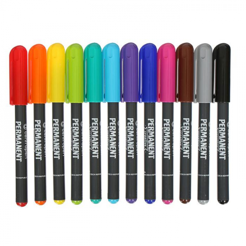 Набор маркеров для декорирования 12 цветов, 3.3 мм Centropen 2896 Creative, перманентные, линия 2,0 мм, в пластиковой упаковке