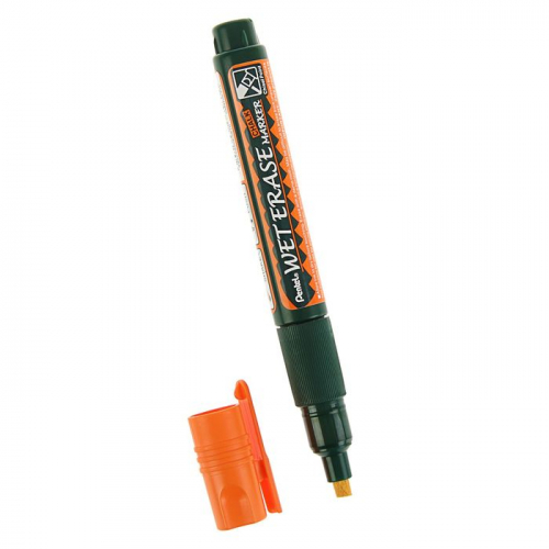 Маркер меловой Pentel Wet Erase Marker 2.0/4.0 мм (стирающийся для черной и зеленой доски, стекла ) оранжевый