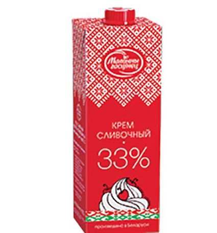 Сливки натуральные Молочный гостинец, 33%, 1 л. pro100tort