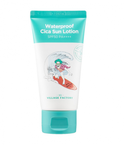 Village 11 Factory Водостойкий успокаивающий солнцезащитный лосьон Waterproof Cica Sun Lotion SPF50