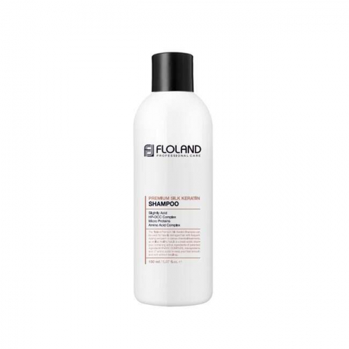 Floland Шампунь для поврежденных волос с кератином 150мл Premium Silk Keratin Shampoo