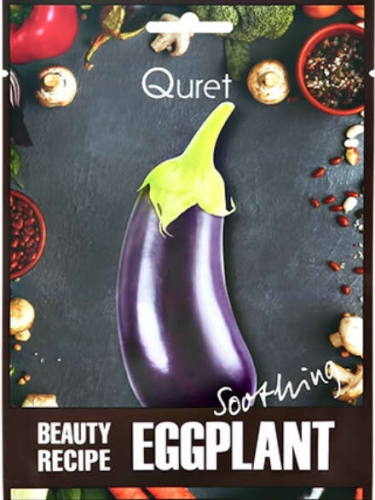 Quret Маска-салфетка успокаивающая с баклажаном Beauty Recipe Mask Eggplant Soothing