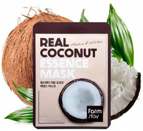 FarmStay Маска-салфетка с кокосом Real Coconut Essence Mask FarmStay