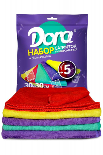 Набор универсальных салфеток из микрофибры 5шт - Dora