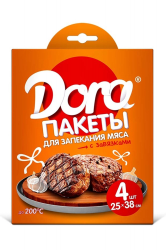 Пакеты для запекания мяса с завязками 4 шт 25х38см - Dora