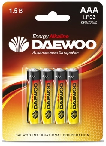 Батарейка Daewoo LR03 AAA BL4 (4/40)