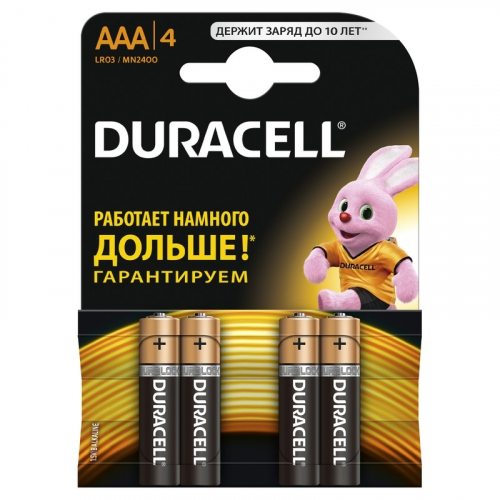 Батарейка Duracell LR03 AAA BL4 (4/48/192)