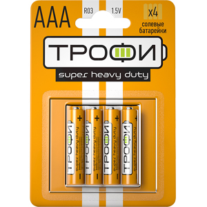 Батарейка Трофи R03 AAA BL4 (4/40/960)