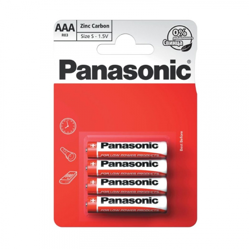 Батарейка Panasonic R03 AAA BL4 (4/48/240)